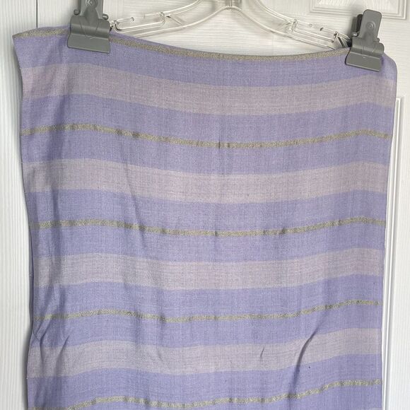 RISING TIDE Infinity Scarf Purple Striped Shiny - Picture 7 of 13